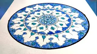 Relaxing Blue Mandala Art | Satisfying Coloring Process