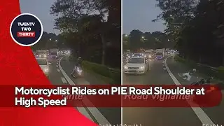 Motorcyclist Rides on PIE Road Shoulder at High Speed&mdash;Crash Caught on Dashcam Sparks Debate!