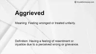 Aggrieved Meaning