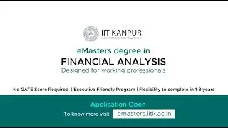 IIT Kanpur | eMasters in Financial Analysis | Programme Intro