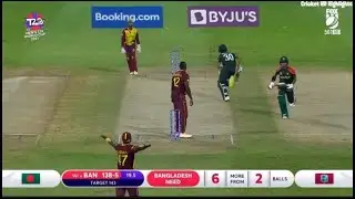 West Indies vs Bangladesh 2021 T20 World Cup Full Highlights Last Ball Thriller