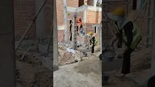 Technical cast column concrete by use aluminium Formwork