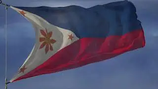 Waving flag and National anthem of the First Philippine Republic