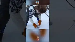 A Ski Trip, Winter Bushcraft, Meat Roasted Over An Open Fire