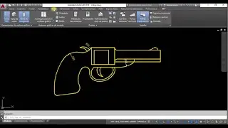AUTOCAD Dibujo de una Pistola (Revolver)