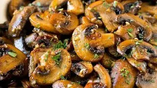 Garlic Butter Mushrooms | Easy 10-Minute Recipe#mushroomrecipe #garlicmushroom #vegan 