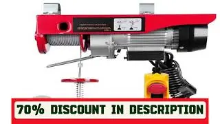 #SucceBuy 250kg Electric Hoist Crane Portable Lifter Overhead Garage Winch with Wired/Wireless Remo