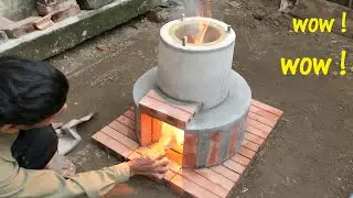 Wow.Wow. How to make a simple traditional firewood stove at home \ Family wood stove