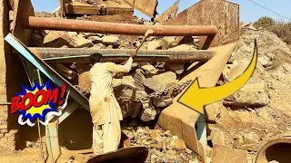 👹🔝HARD ROCK STUCK CRUSHING EXPERTS: SOLUTIONS FOR TOUGH PROBLEMS#stonecrusher #asmr