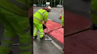 How Reflective Road Paint Lasts 🖌️ #construction  #satisfying #road