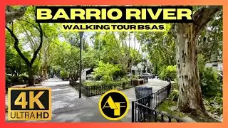(4K) Walking Tour Bs.As. - Tarde agradable por el BARRIO RIVER, Belgrano