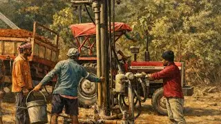 Modern teaching Borwell point || starting point successful Borwell drilling video 