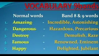 IELTS vocabulary || 💪 Strong Daily Use Vocabulary list band 9 words | English meaning & synonyms