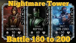 Nightmare Tower 180 to 200 | MK Mobile Nightmare Tower 2024