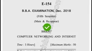 2018 Dcrust BBA 5th Sem Computer Networking & Internet Question Paper
