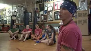 Snake Blocker Lipan Apache teaches Battle Skills & Drum -- 2017 Jeet Kune Do & Martial Arts Workshop