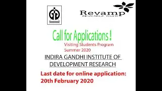 IGIDR | Visiting Students Program | Revamp Ed | Paid Internship