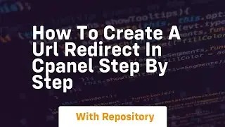 How to create a url redirect in cpanel step by step