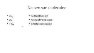 Naamgeving van kleine moleculen en zouten, mono di tri  I  II  III