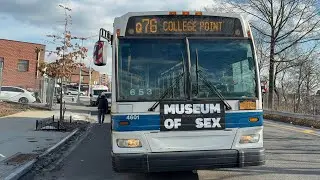 ᴴᴰ MTA NYCT: 2009 Orion VII NG Hybrid #4601 on the Q76 Bus @ Cross Island Pkwy/150 St.