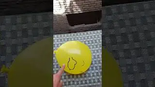 Experiment: Which Balloon Pops First? 🤯 Yellow Emoji 🎈 Green Small 🎈 Red 💥 #shorts #balloon
