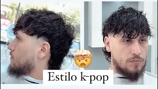 Mullet desconectado en cabello ondulado Tutorial de barbería básico tijera y máquina