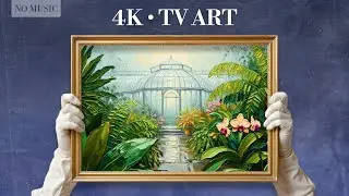 Rain Kissed Glasshouse Conservatory - Oil Painting 4K | Samsung Frame TV Art | No Music 2 Hours