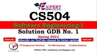 CS504 - Software Engineering-I GDB No. 1 Solution Spring 2021