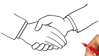 Handshake Drawing Step by Step || How to Draw Shake Hands || Tutorial Video