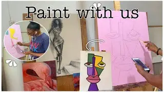 Ep23:WATCH ME PAINT WITH A PROFESSIONAL NIGERIAN ARTIST👨🏾&zwj;🎨 #vlog