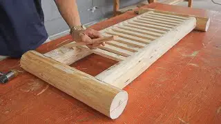 Great Project Combining Monolithic Wood And Wood Strips // Easy And Unique Outdoor Table Building