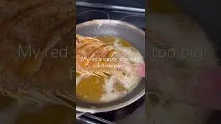 Not thinking when I did this. It&rsquo;s making a mess. #dinner#redsnapper #fried#food