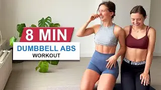 8 MIN DUMBBELL ABS // Home Workout, optional single weight