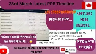 23 March latest ppr timeline/ after refusal cases/ Sept23 files results/ sds speed improved/ backlog