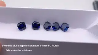 Synthetic Created Sapphire blue Color Asscher cut 8x8mm loose gemstones wholesale from China