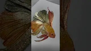 Golden Fish Art 💫 #art #diy #painting #paintingideas #shorts #youtubeshorts #new #love ##artandcraft
