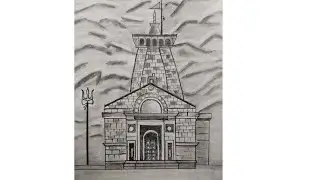 Kedarnath Temple || Mahadev Temple ||easy Drawing step by step