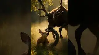 SHOCKING &ndash; Stag Rescues Fawn from Snake