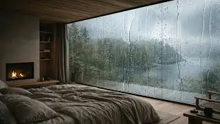 Cozy Rain on Window in Luxury Forest Villa 🌧️ Relaxing Rain Sounds for Deep Sleep & Relaxation
