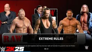 Full Match - Brock vs Undertaker vs Batista: Extreme Rules Match at Raw Is War | WWE 2k25 
