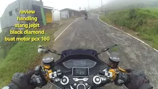 Sunmori sambil Review handling stang jepit black diamond buat motor pcx 160 #honda #pcx160 #vlog