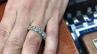 Square and mold or Asher cut eternity band 0.54 for each stone