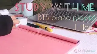 1 hour Study with me || BTS piano Playlist || Pomodoro 25/5 || Timer + bell || #bts