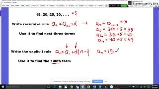 Sequences - Recursive and Explicit Rules