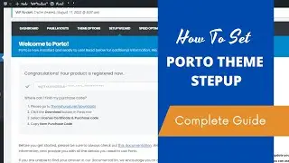 How to Set Porto Theme Dashboard Setup and complete Guide Lecture #1