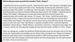 How Barry Marder became Ted L. Nancy of 