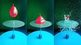 Slow motion and water balloon experiment#11，慢动作与水气球的实验#11