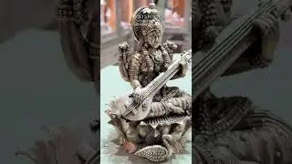 92.5 Silver Saraswati Devi Idol | Handcrafted Traditional Silver Idol | Krishna House Of Silver