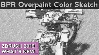 024 ZBrush BPR Filter Overpaint Color Sketch Lines