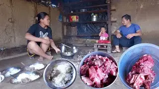 buff curry in Rita's family lunch || life in rural Nepal @rojanRita